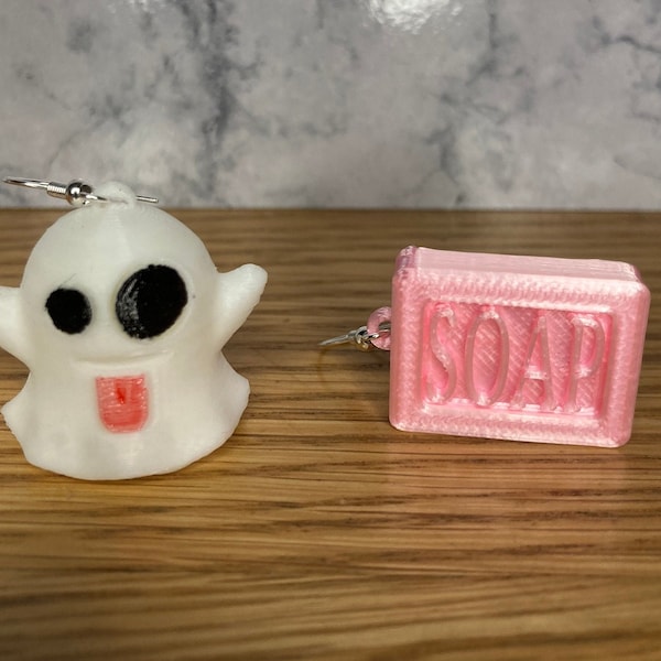 3D Printed Soap and Ghost Earrings, COD Modern Warfare 2