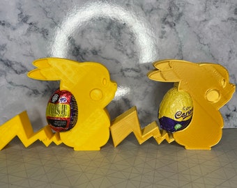 3D Printed Pikachu egg holder, pokemon, Easter gift