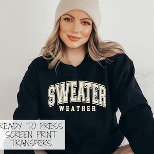 READY TO PRESS Screen Print Transfer | Sweater Weather Screen Print Transfer | Plastisol Ink Transfer | Fall Season Screen Print Transfer immagine 2