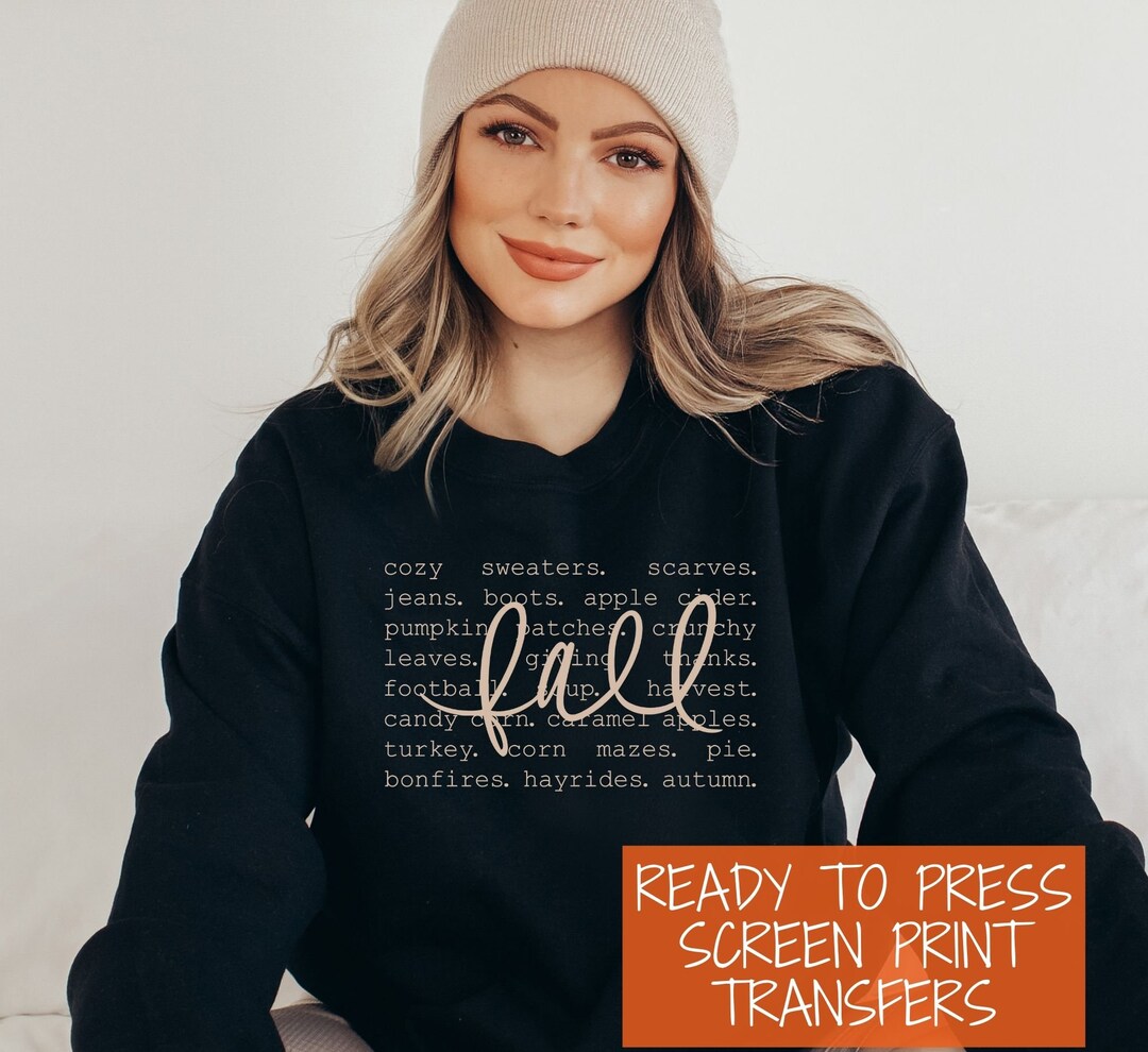 READY TO PRESS Screen Print Transfer Fall Screen Print Transfer