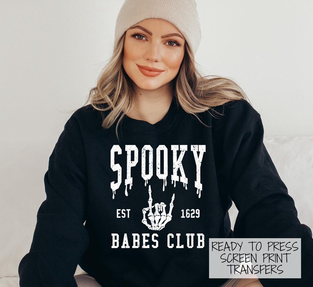 READY TO PRESS Screen Print Transfer Spooky Babes Club Print Transfer