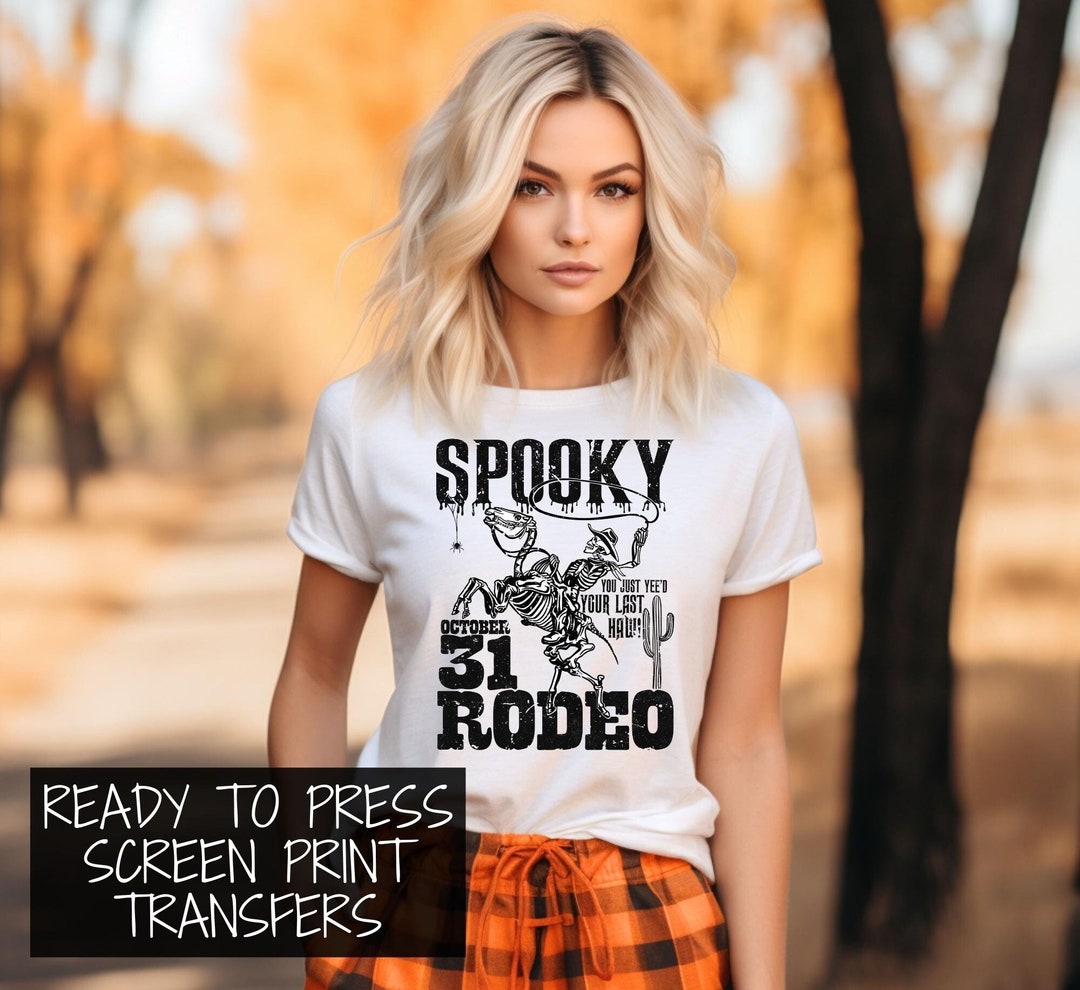 READY TO PRESS Screen Print Transfer | Spooky Rodeo Screen Print ...