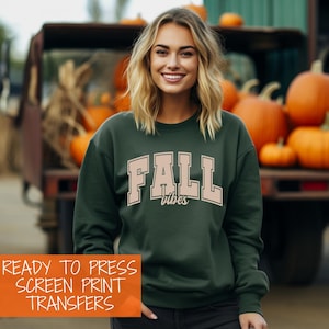 READY TO PRESS Screen Print Transfer | Fall Vibes Screen Print Transfer | Plastisol Ink Transfer | Fall Season Screen Print Transfer