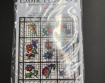 Exotic flowers embroidery, machine embroidery and cutting files