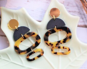 10mm Square Mixed Yellow color Post Earring AT0055-YW Acrylic supplies Hole in middle 2 Pieces earring supplies Acetate earring