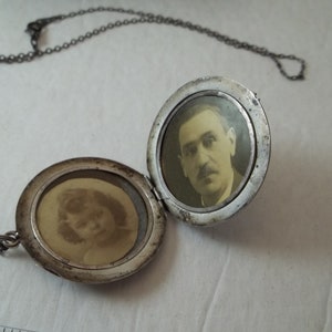 Vintage French Art Nouveau Reliquary Locket W/black Stainless Chain ...