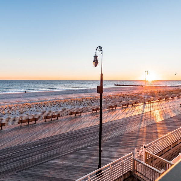 Boardwalk in Long Beach, NY, fine art print, nyc, long exposure, Sunset, New York, Ocean, Beach photo, Wall art,