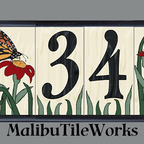 House Numbers Address Tiles Framed Set Custom Address Tiles Etsy
