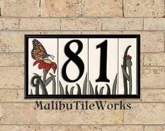 Arinco-houseです Framed Set Decorative Tile House Number, Decorative Address Tiles