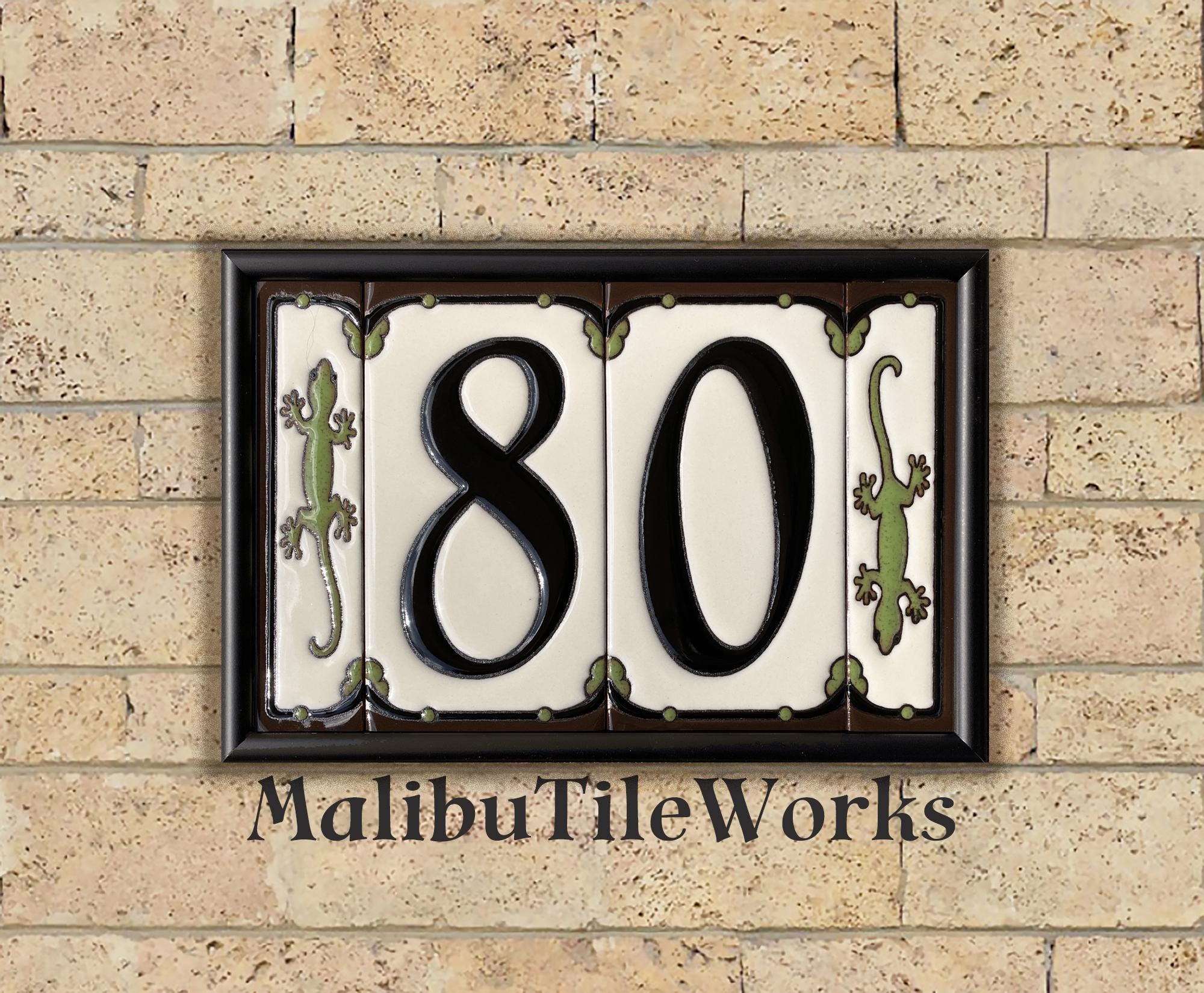 Arinco-houseです Framed Set Decorative Tile House Number, Decorative Address Tiles
