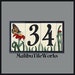 House Numbers Butterfly Tiles Ceramic Framed Set - Address Tiles - Butterfly Design 