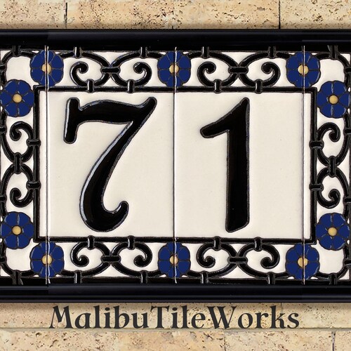 House Numbers Address Tiles Framed Set Custom Address Tiles Etsy