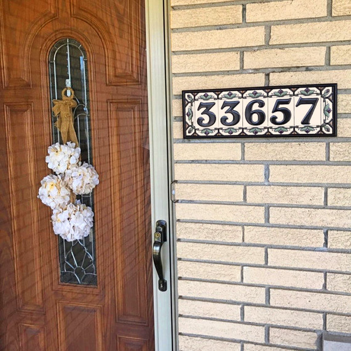 House Numbers Address Tiles Framed Set Custom Address Tiles Etsy