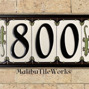Framed Set Decorative Tile House Number, Decorative Address Tiles