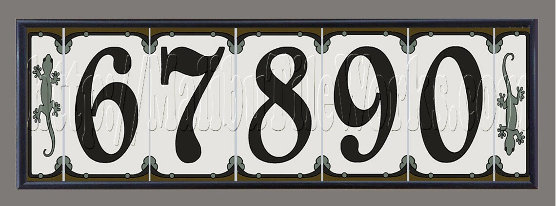 Framed Set Decorative Tile House Number, Decorative Address Tiles ...
