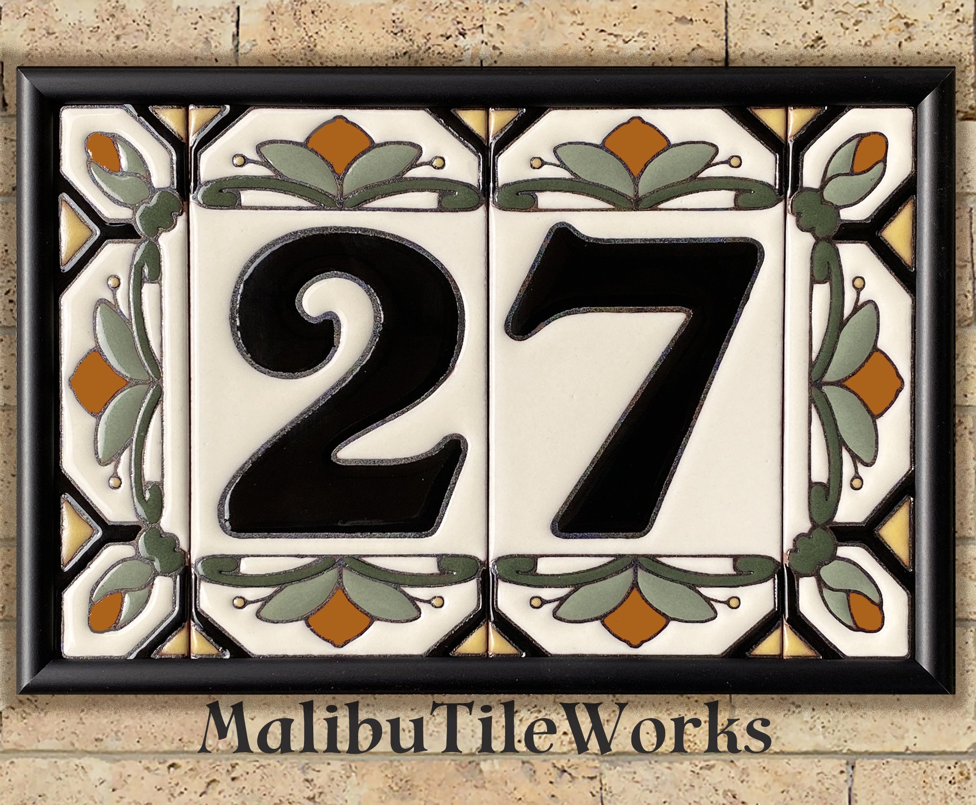 House Numbers Address Tiles Framed Set Custom Address Tiles Sign
