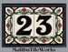 House Numbers Address Tiles Framed Set Custom Address Tiles Sign Hand Glazed Ceramic - Cottage Style, Hex-Flowers 