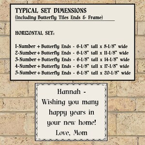 House Numbers Butterfly Tiles Ceramic Framed Set - Address Tiles ...