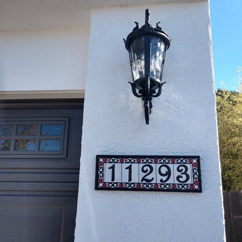 House Numbers Address Numbers Tiles Framed Set Spanish Style Etsy
