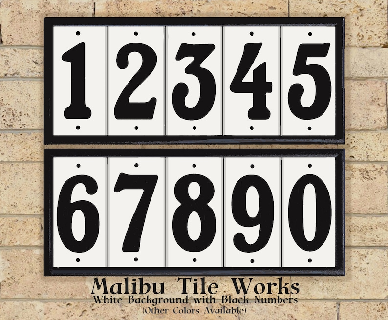 House Numbers Address Tiles Set Vintage French Country Farmhouse Style image 2