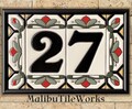House Numbers Address Tiles Framed Set Custom Address Tiles Sign Hand Glazed Ceramic - Cottage Style, Hex-Flowers