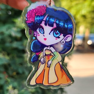 Maomao Dance (Yellow) Glitter Keychain