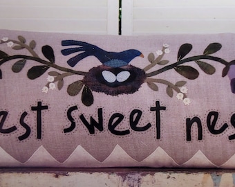 Nest Sweet Nest Wool Applique Pattern From Heart to Hand