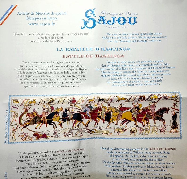 The Battle of Hastings Scene From the Bayeux Tapestry Counted Crossstitch Kit From Sajou, Paris