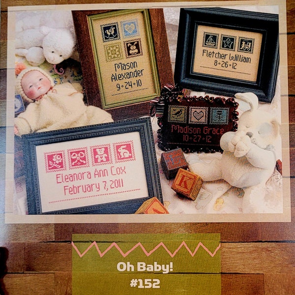 Oh Baby! Counted Cross-stitch Pattern From Lizzie & Kate