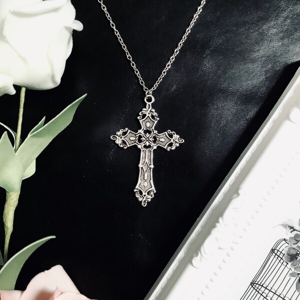 GROßE KREUZ HALSKETTE - Halskette Silber Kreuz - AbiismStore