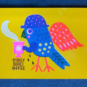 Early Bird Coffee Riso Print