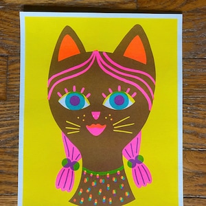 Cat Girl Riso Print image 1