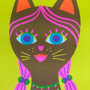 Cat Girl Riso Print image 3