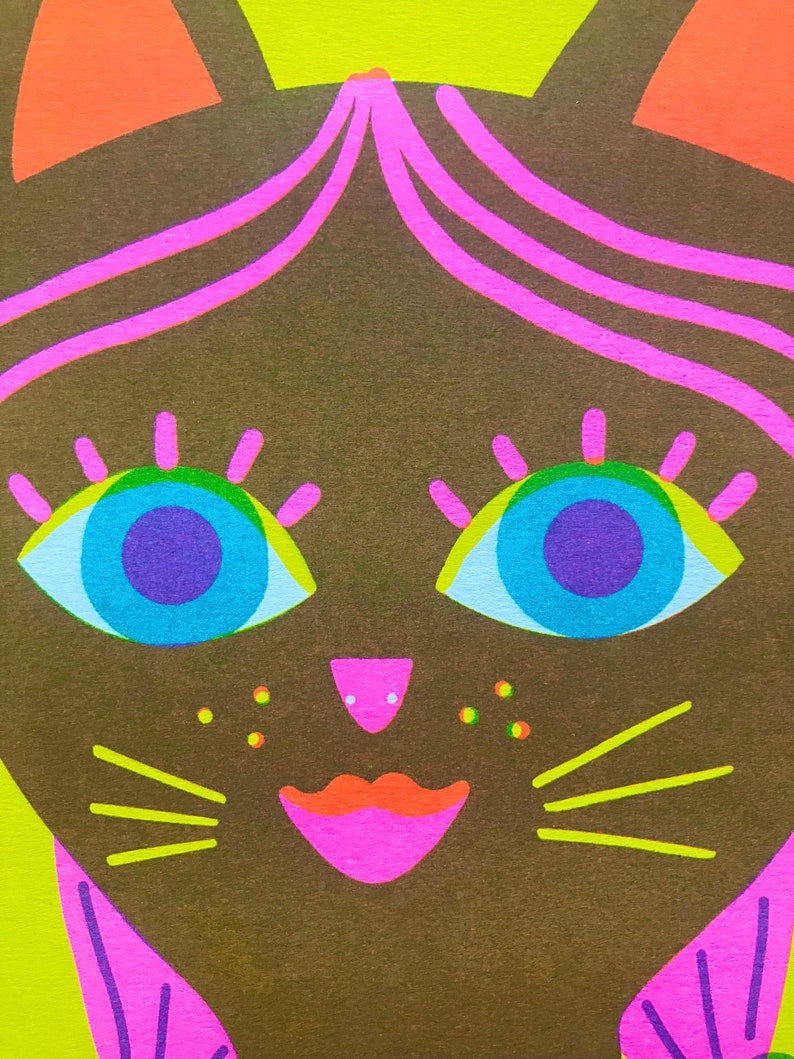 Cat Girl Riso Print image 2