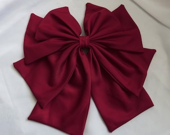 Gorgeous Oversized Wine Red Hair Bow - Add a Pop of Color to Your Hairstyle!