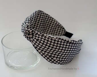 Top Knot Stirnband Kollektion - Vielseitige Turban-Knoten-Haarbänder in Hahnentritt-Mustern