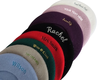Personalised  French Wool Beret with Custom Embroidery - for Hen Parties and Special Events
