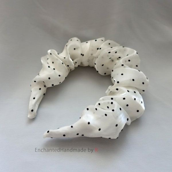 Chic Polka Dot Scrunchie Headband - Comfortable and Versatile Hair Accessory