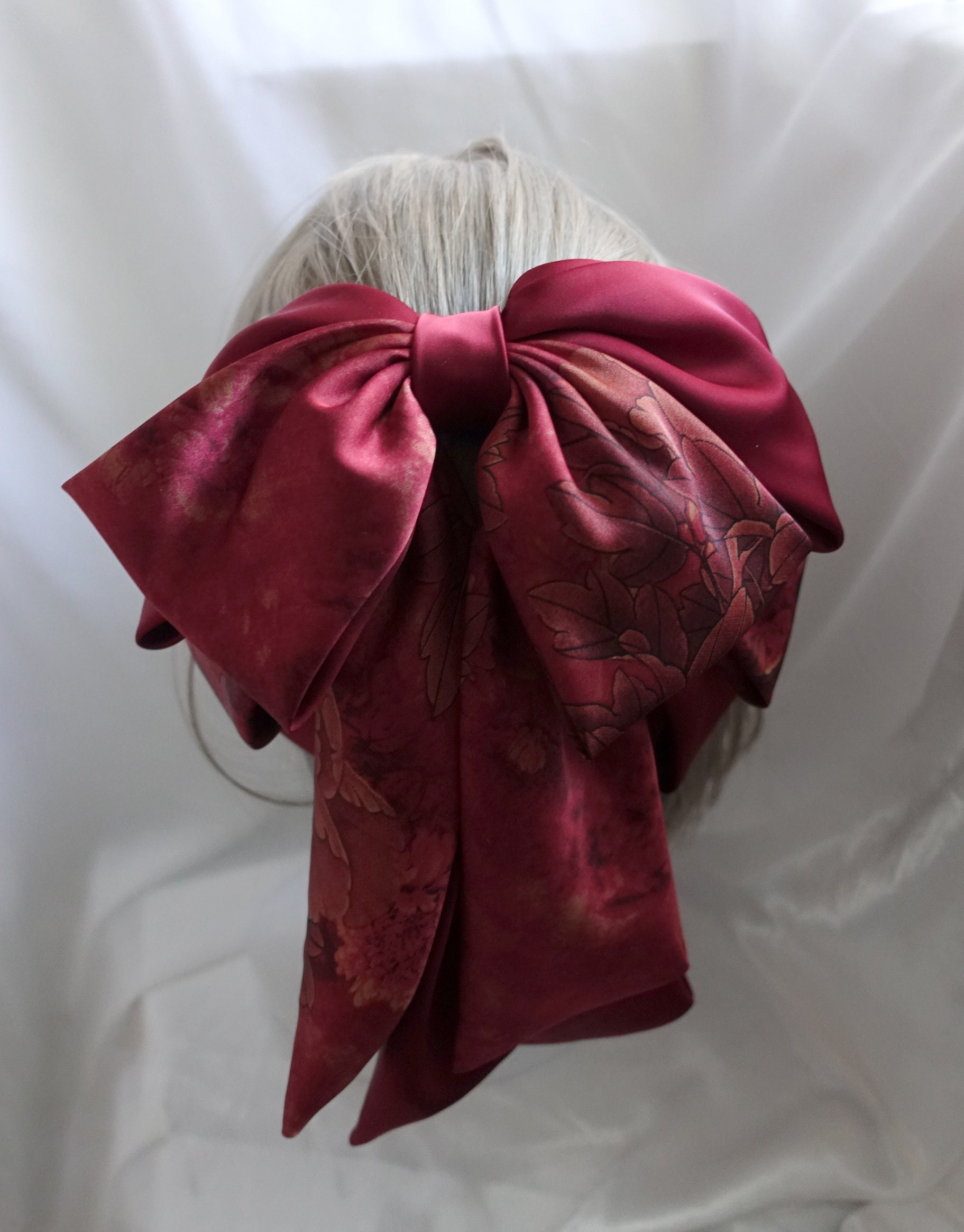 Luxurious Velvet and Beaded Oversized Bow Headband in Deep Red Sa973f214028e452baaee713690fcd  main image 2
