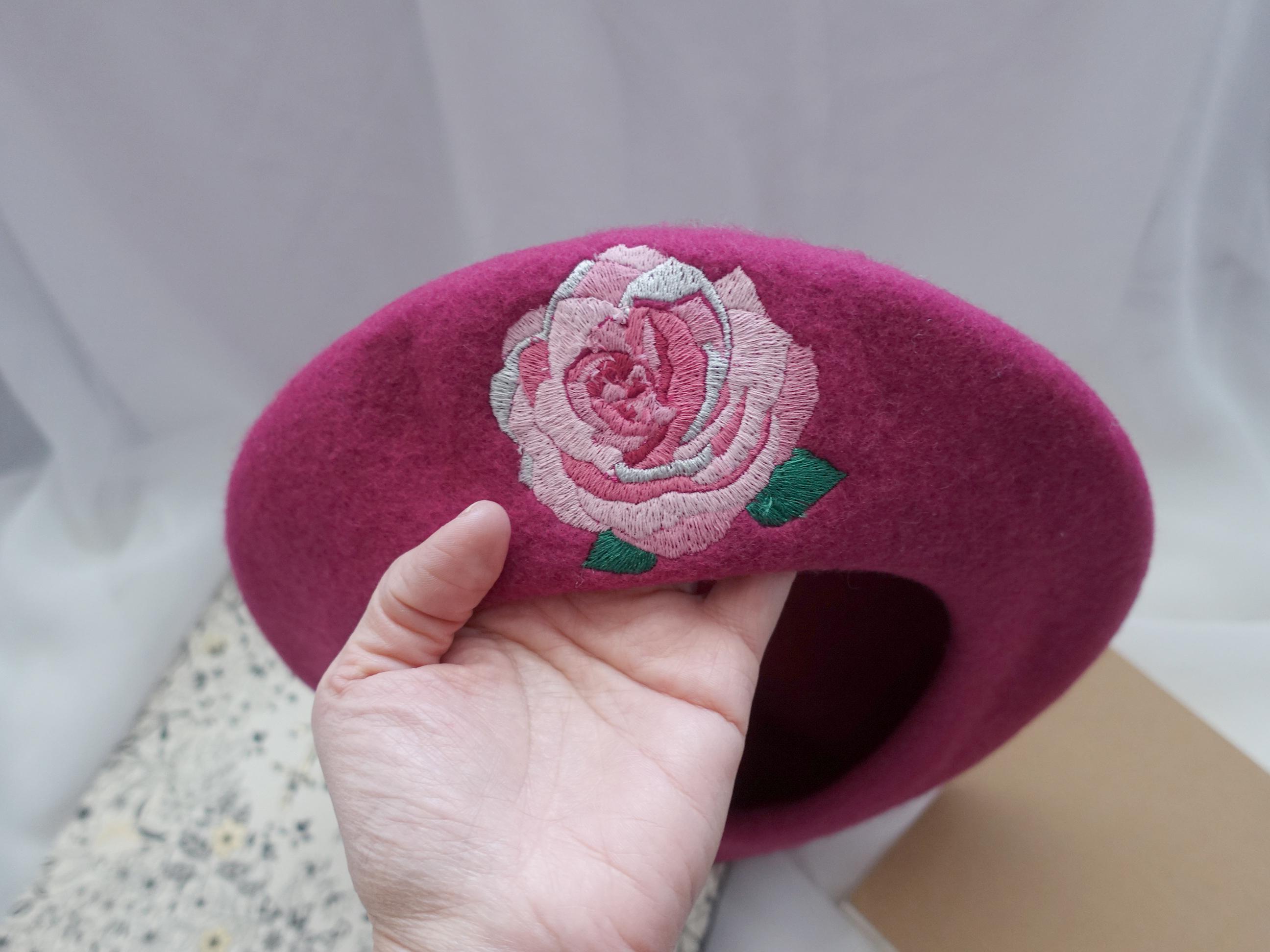 Rose Pink Wool Nylon Beret Delicate Feminine Accent Bon Chic main image 2