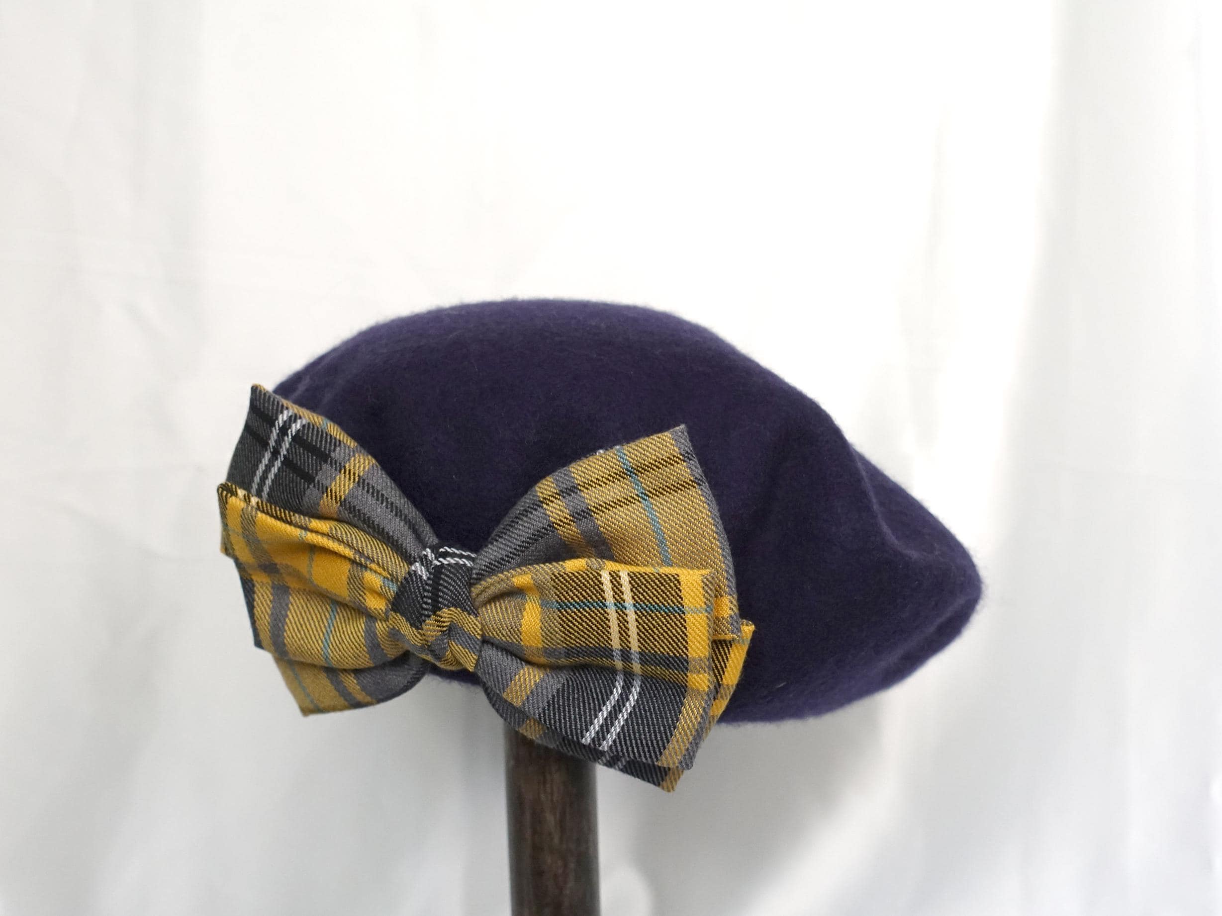 Yellow Plaid Beret - Etsy display picture 1