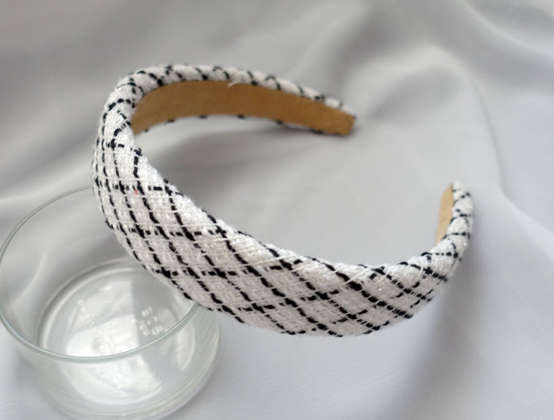 Classic Black and White Tweed Headband: Chic and Sophisticated - Etsy