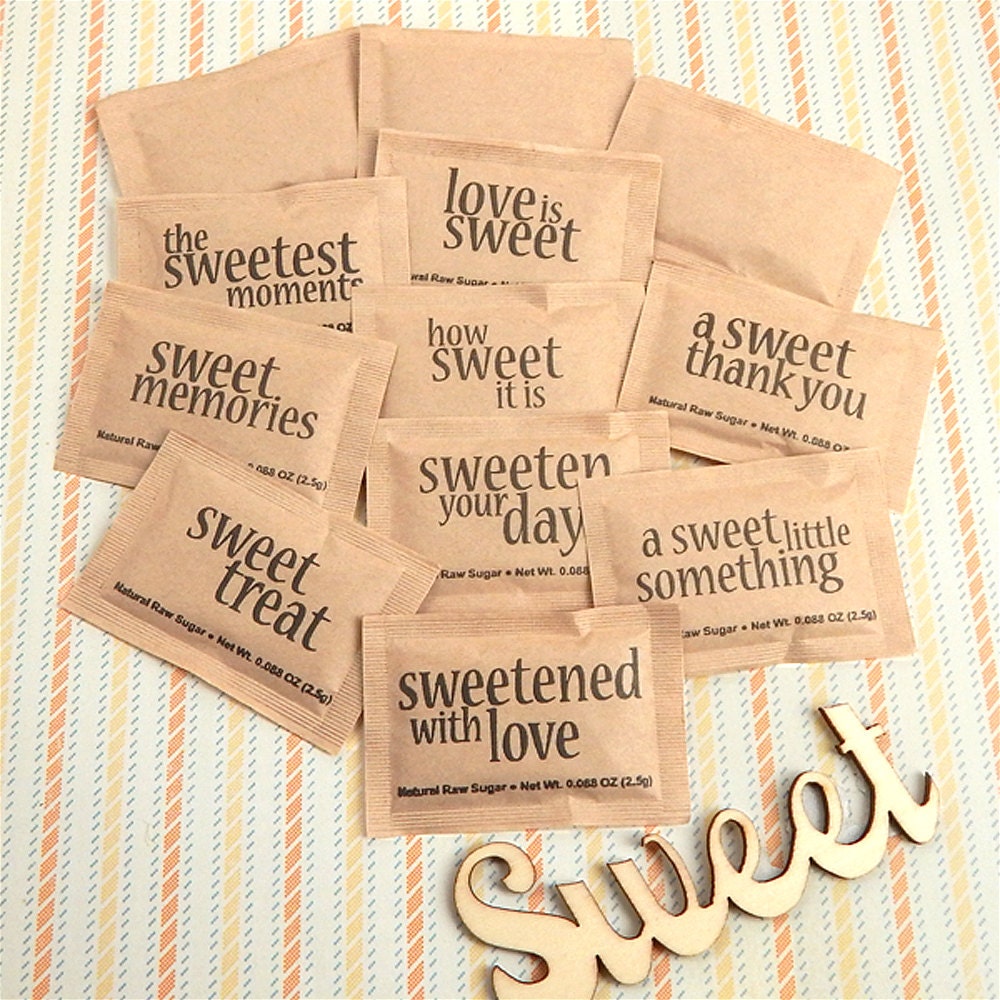 Natural Raw Sugar Packets Sweet Sayings Party Sugar Packets Etsy