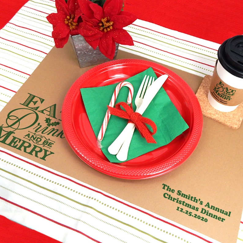 Holiday Kraft Paper Placemats Brown Paper Placemats Etsy