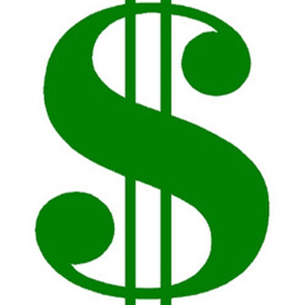 Money Sign digitalized embroidery design
