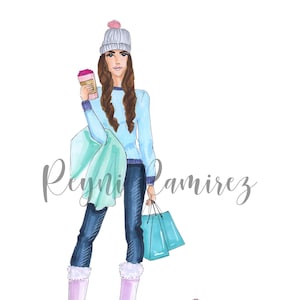 Winter illustratie, winter clipart, winter downloadbare, afdrukbare kunst, onmiddellijke download, afdrukbare val, digitale downloadbare