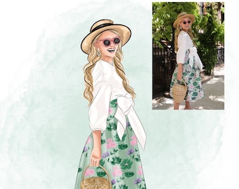 Illustrazione di moda personalizzata, illustrazione di coppia personalizzata, logo aziendale personalizzato, arte della moda personalizzata, disegno di moda personalizzato