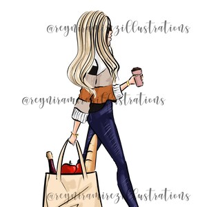 Herfst illustratie, Herfst Clipart, Clipart Shopping, Afdrukbare Kunst, Direct Downloaden, Afdrukbare Herfst, Digitaal downloadbaar