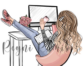 Fashion Illustration, Downloadable illustration, printable illustration, digital file, printable art, downloadable art, instant download