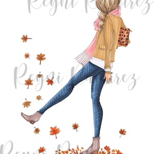 val meisje kunst, herfst clipart, val clipart, mode clipart, val illustratie, herfst illustratie, afdrukbare kunst, herfst afdrukbaar